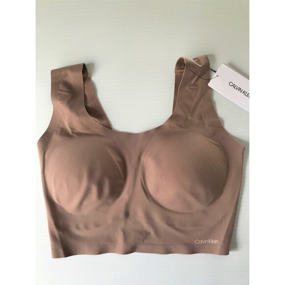 Calvin Klein Invisibles Bra Scoop Neck Lightly Lined Mocha XS - Picture 2 of 8